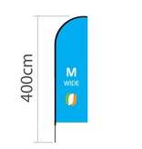 Beachflag Straight M-Extra breit - 90x300cm