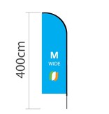 Beach flag Straight M-Extra Wide - 90x300cm (35" x 118")