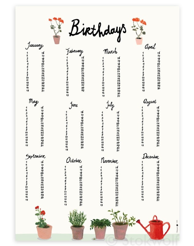 verjaardagskalender planten