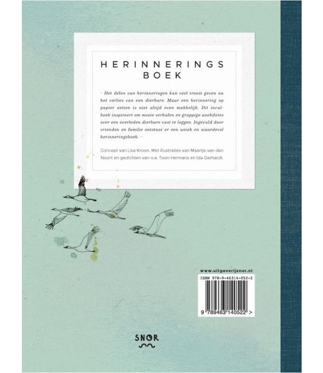 Uitgeverij De Wereld van Snor Lisa Kroon - Herinneringsboek