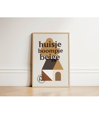 Mella Mella  Poster - Huisje Boompje Beige - B2