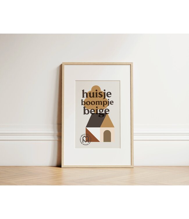 Mella Mella  Poster - Huisje Boompje Beige - B2