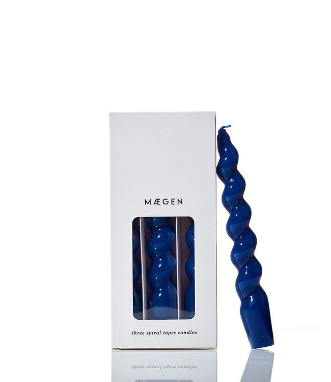 Maegen Spiraal Kaars - Navy - 3 stuks
