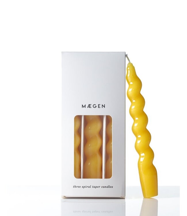 Maegen Spiraal Kaars - Yellow - 3 stuks
