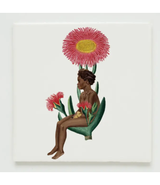 Lylies Girl & Flower - Wandtegel