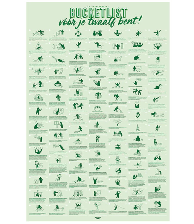 STRATIER XL Poster - XL Poster - Bucketlist voor kids