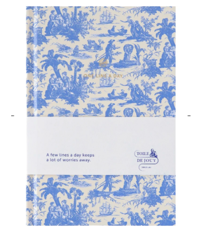 A-Journal One Line a Day - Toile de Jouy – Blue