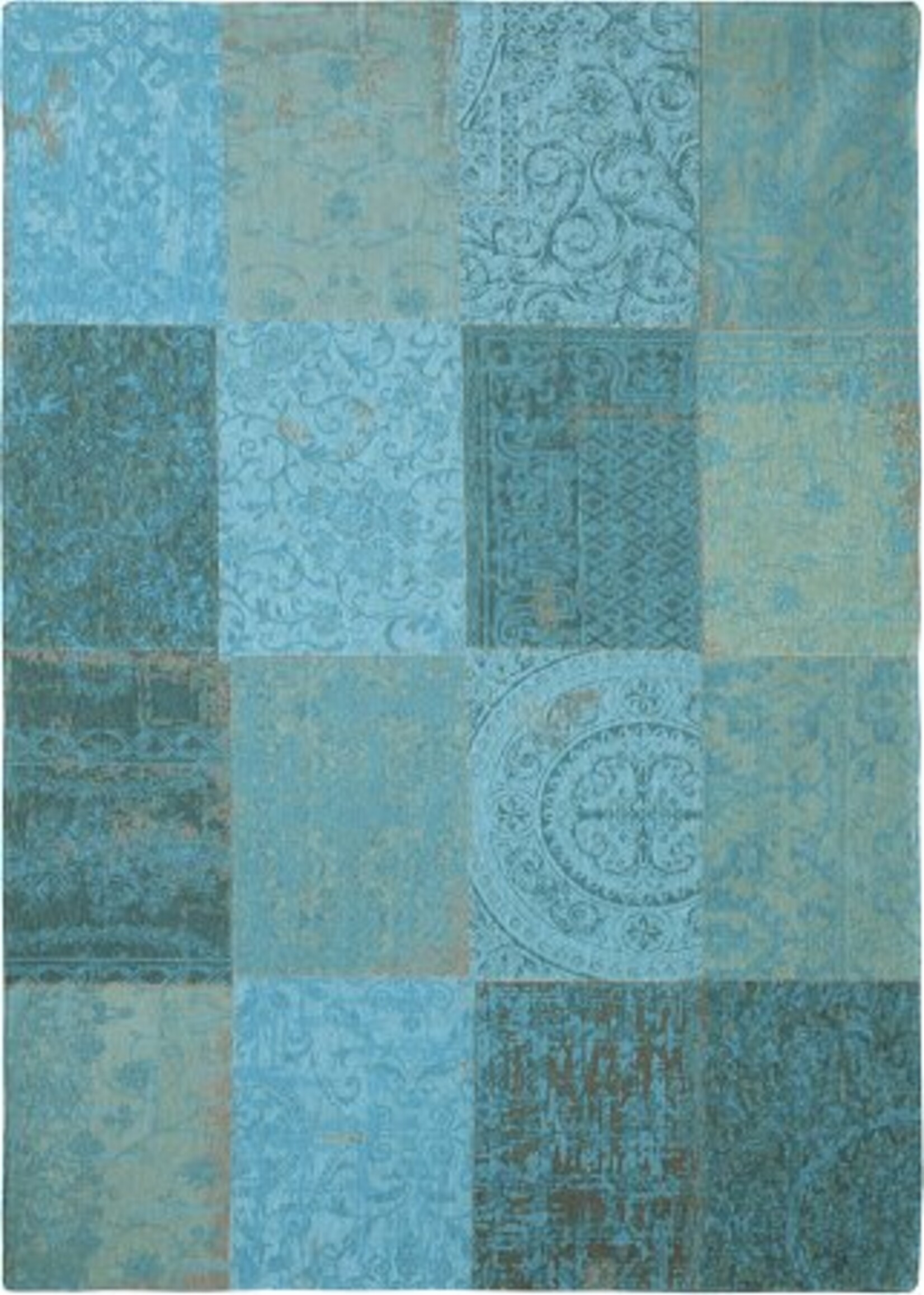 Vloerkleed patchwork azur