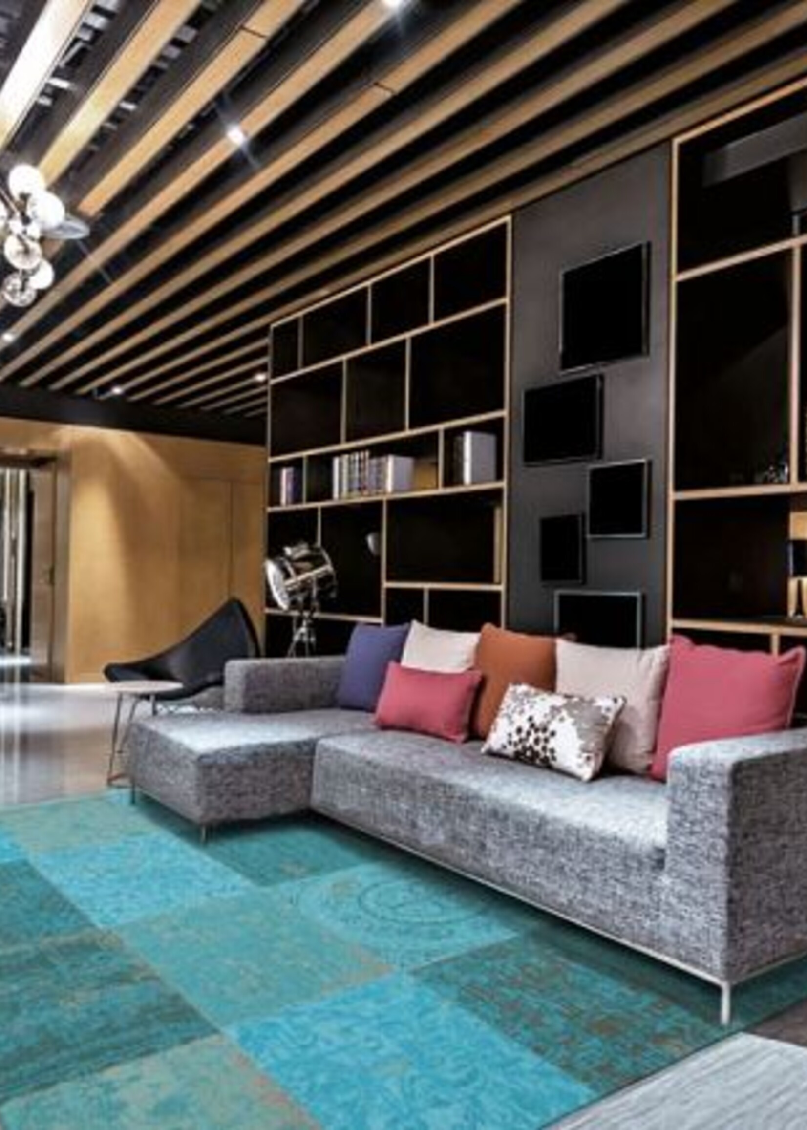 Vloerkleed patchwork azur