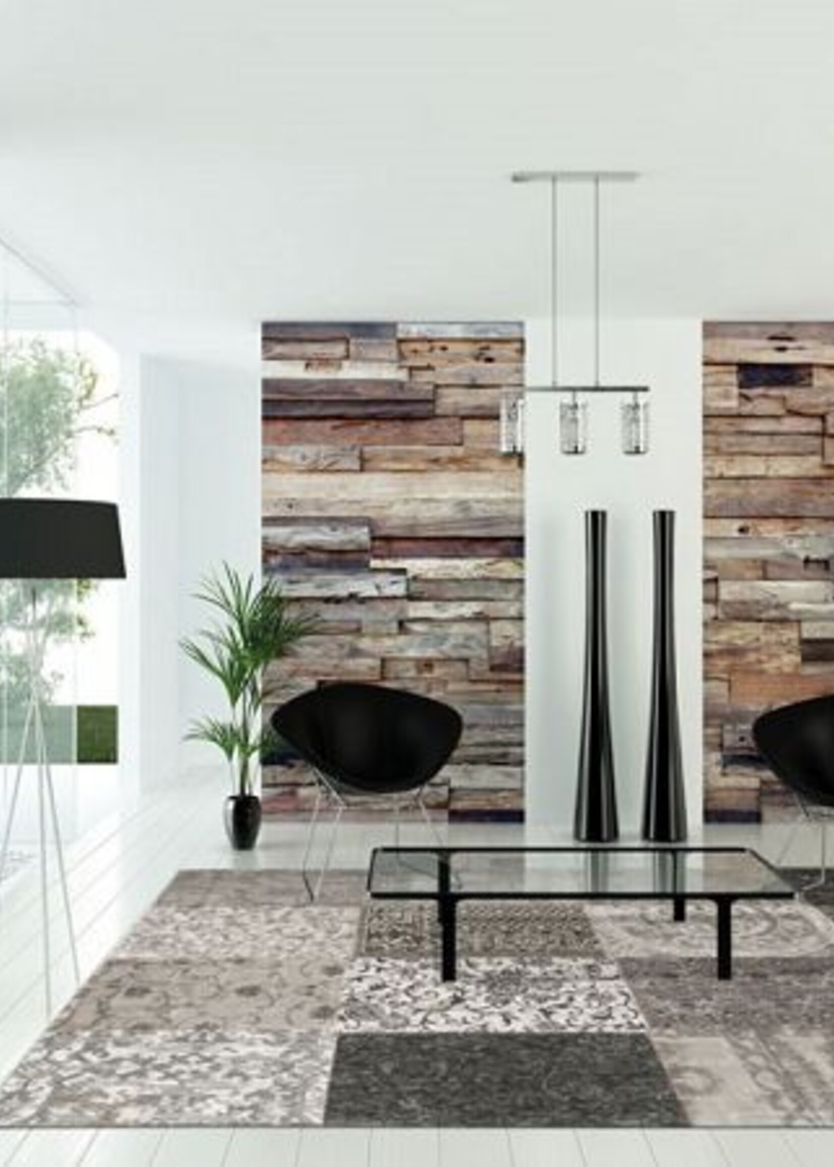 Vloerkleed patchwork zwart wit