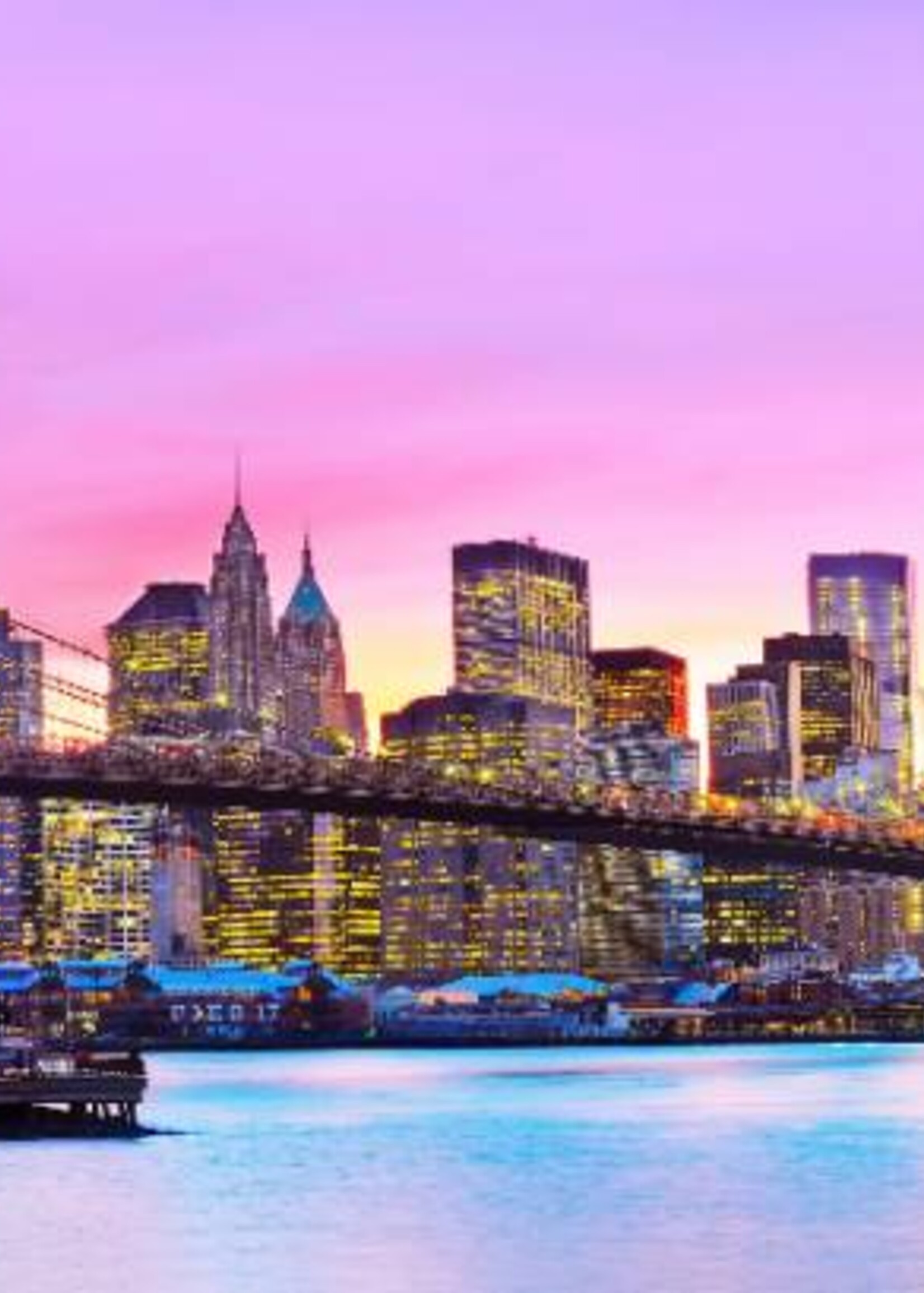 Foto op glas zonsondergang in New York