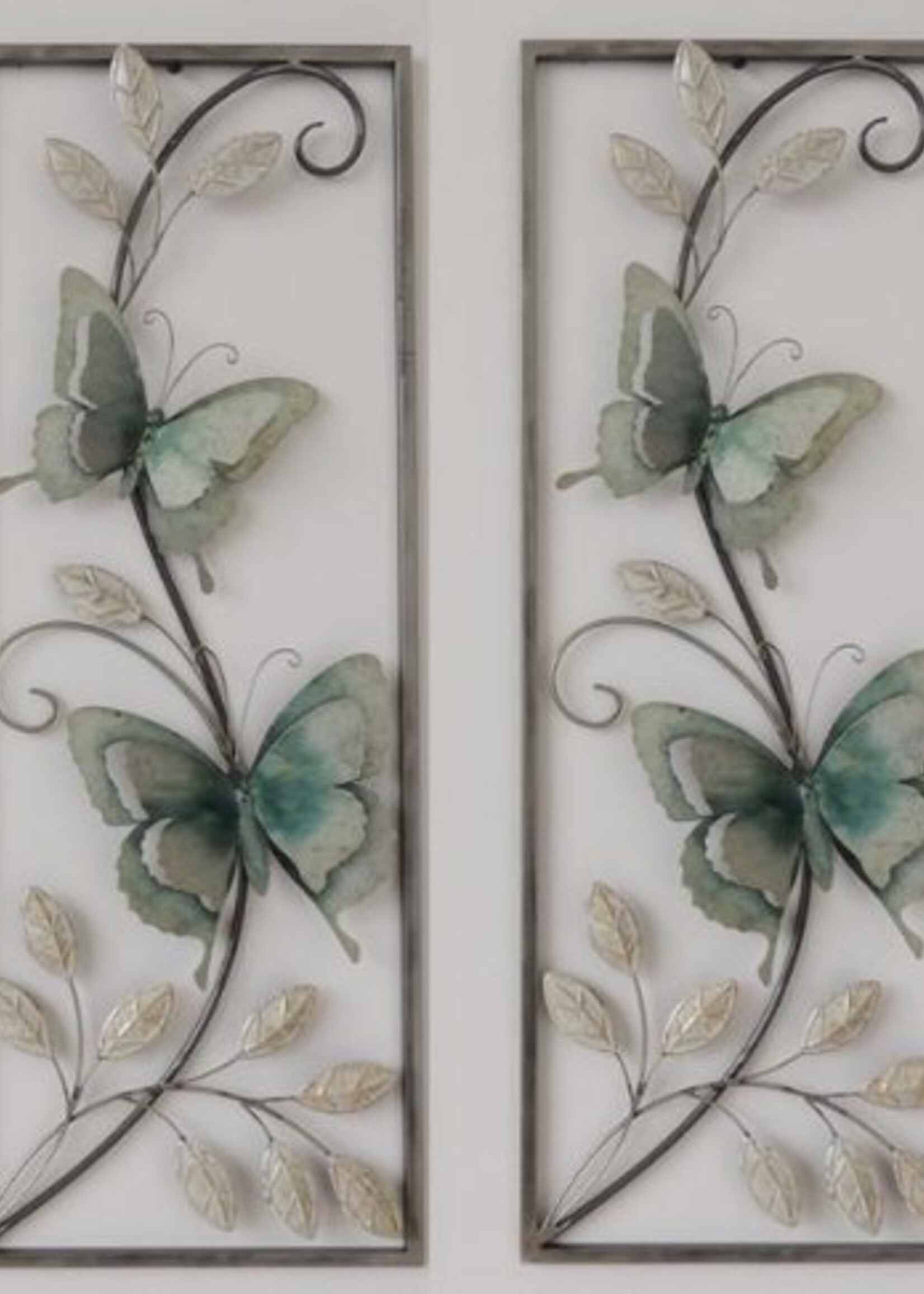 Muurdecoratie metal vlinders