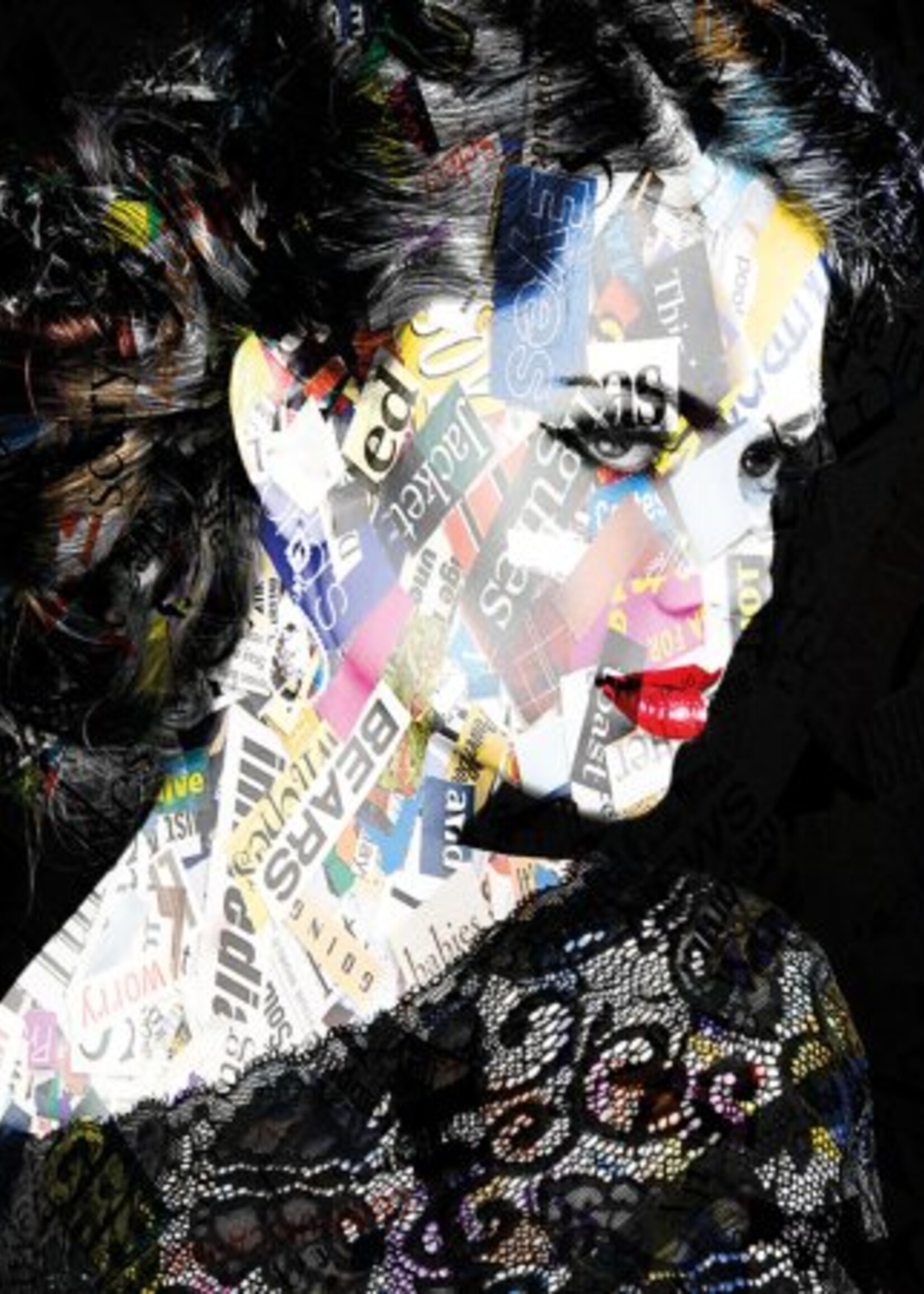 Aluminium wanddecoratie "Girl in Black"