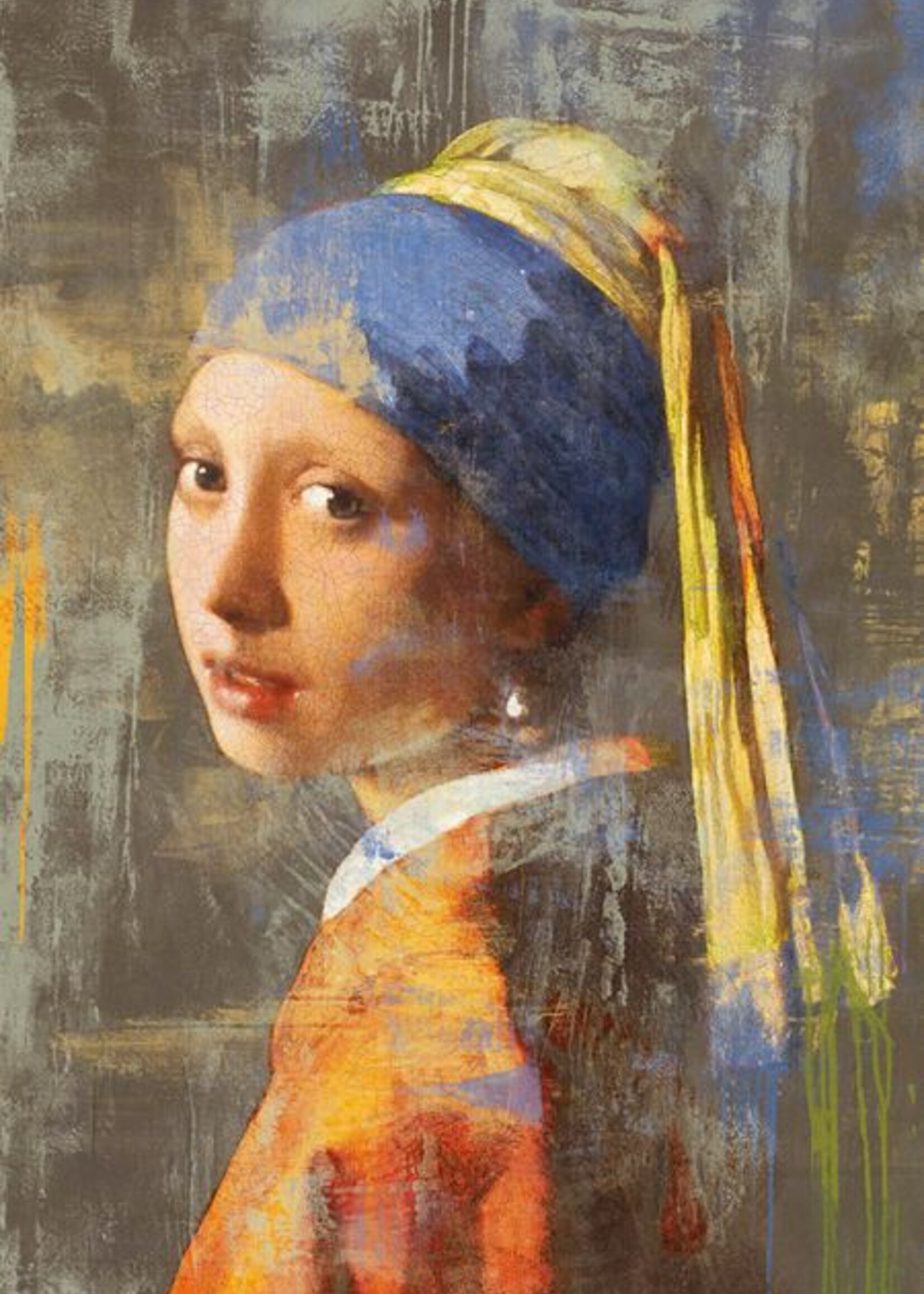 Vintage vloerkleed Vermeer Girl with pearl