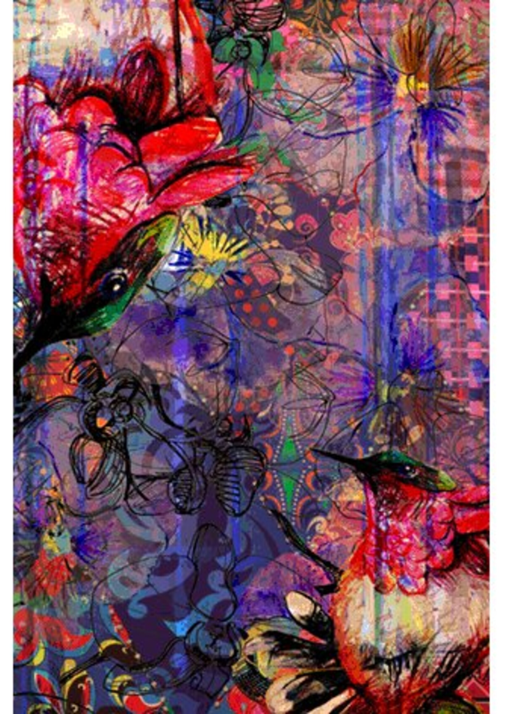 Kleurrijk vloerkleed Botein Bloemen vogels modern