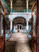 Glasschilderij "Old building"