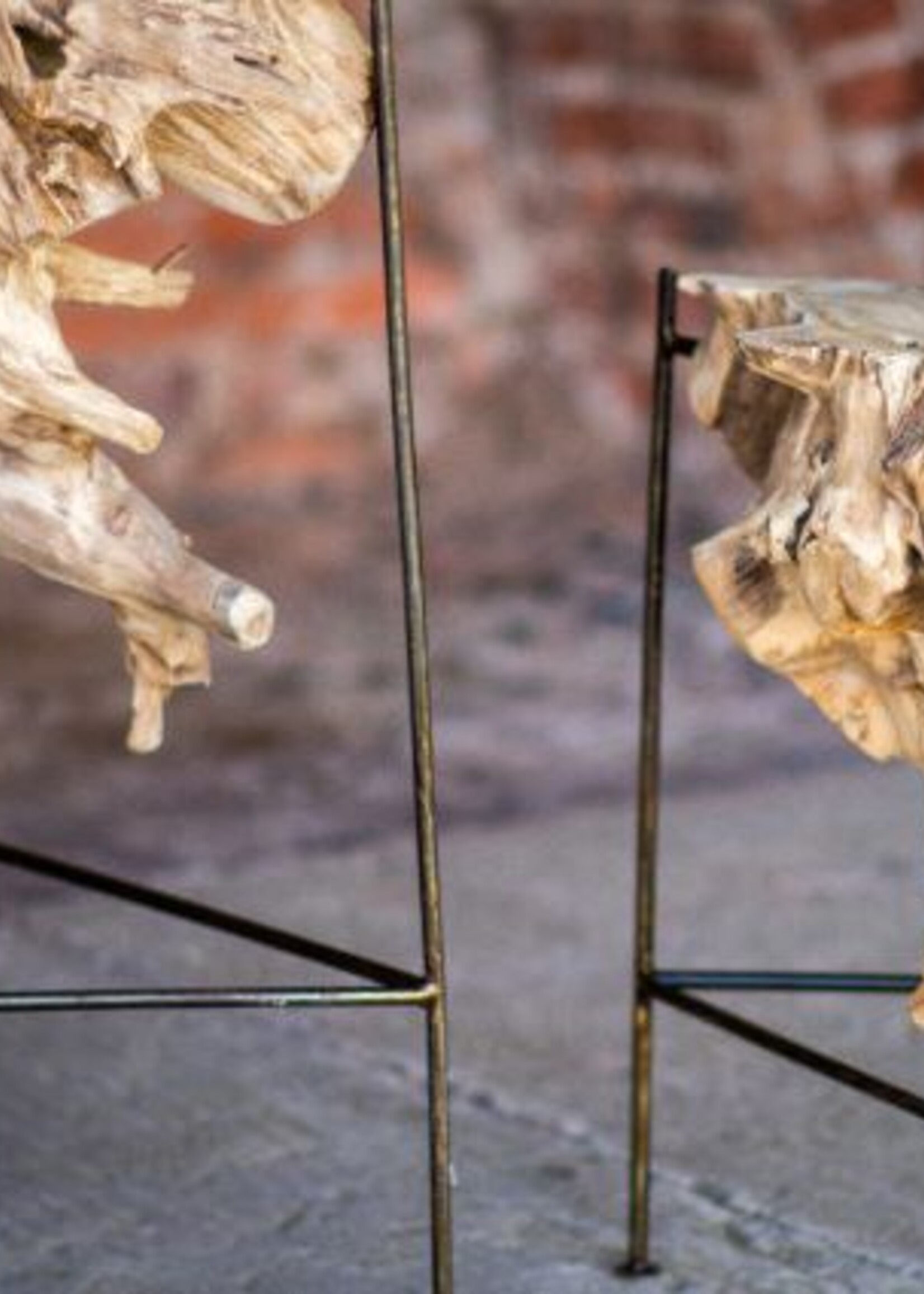 Sokkel hout en staal teak