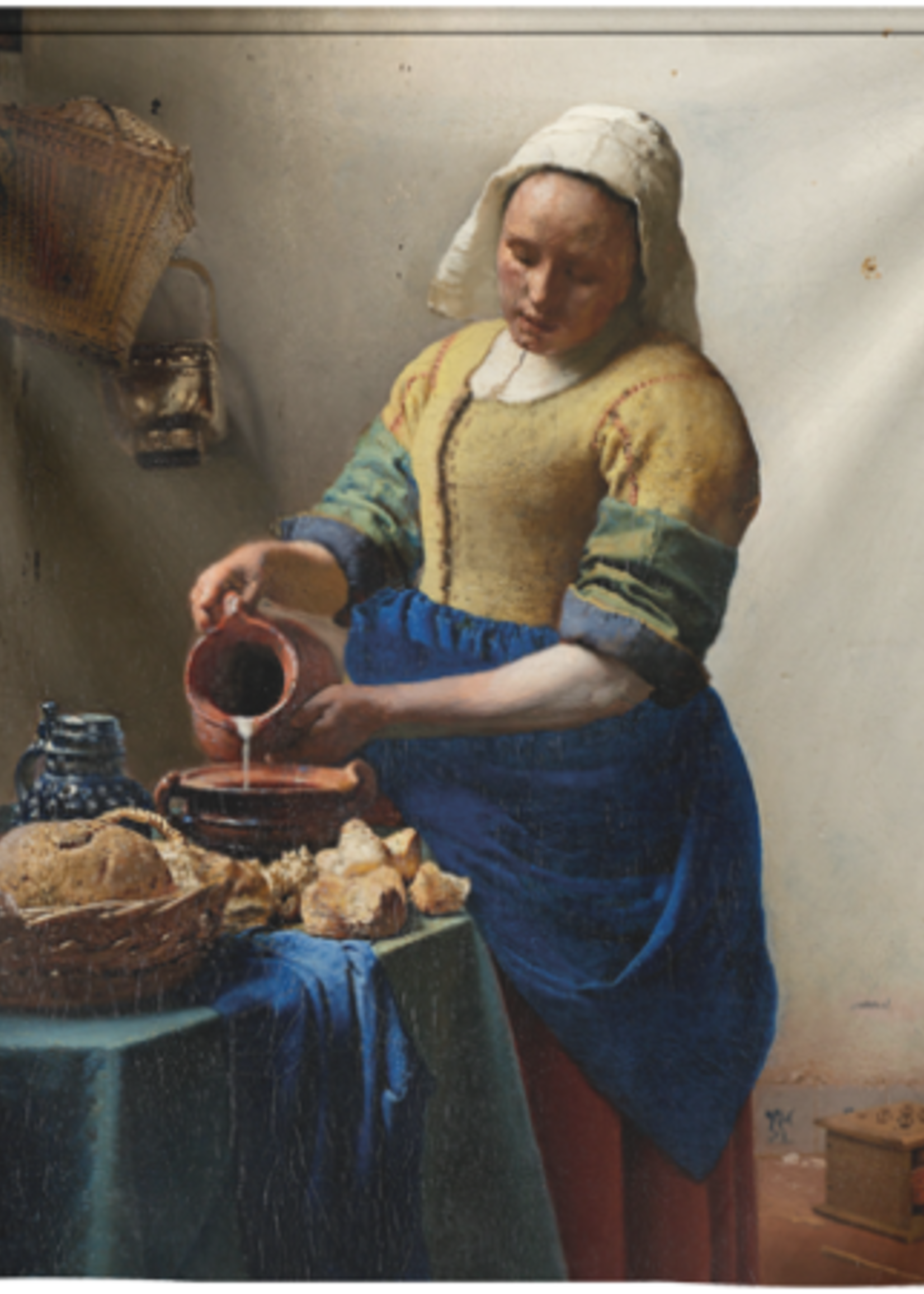Wandkleed het melkmeisje van Johannes Vermeer