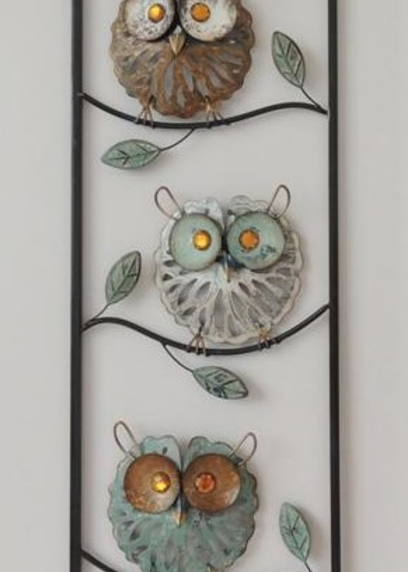 Metalen wanddecoratie "Uiltjes"