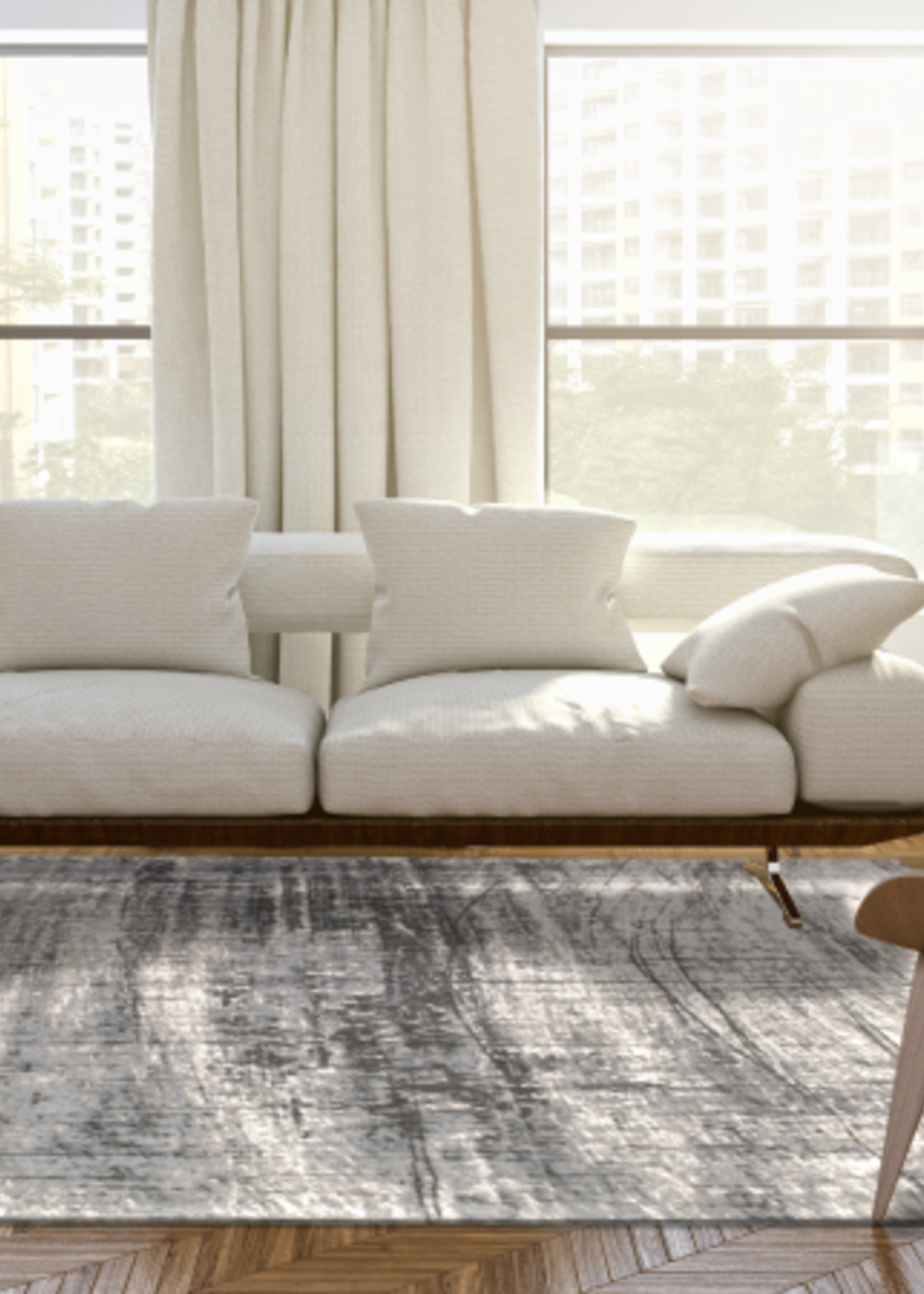 Vloerkleed  Mad men Griff Grijs