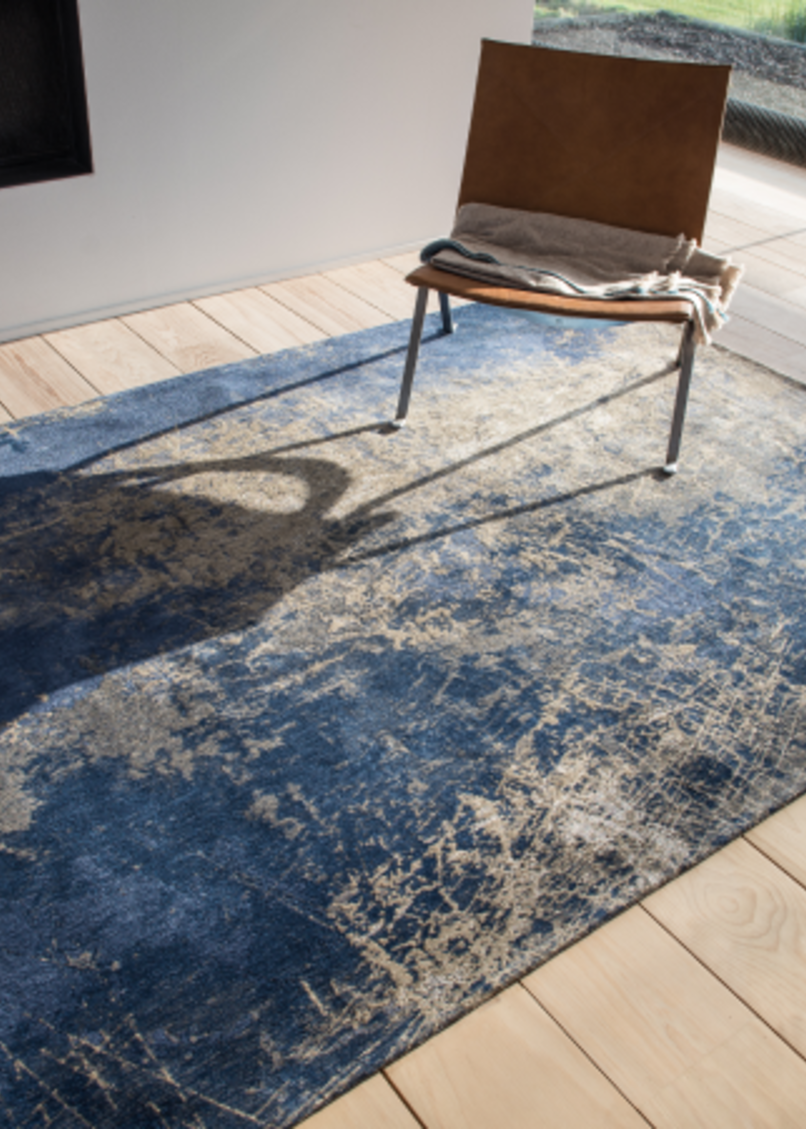 Vloerkleed Mad men Cracks Abyss blue