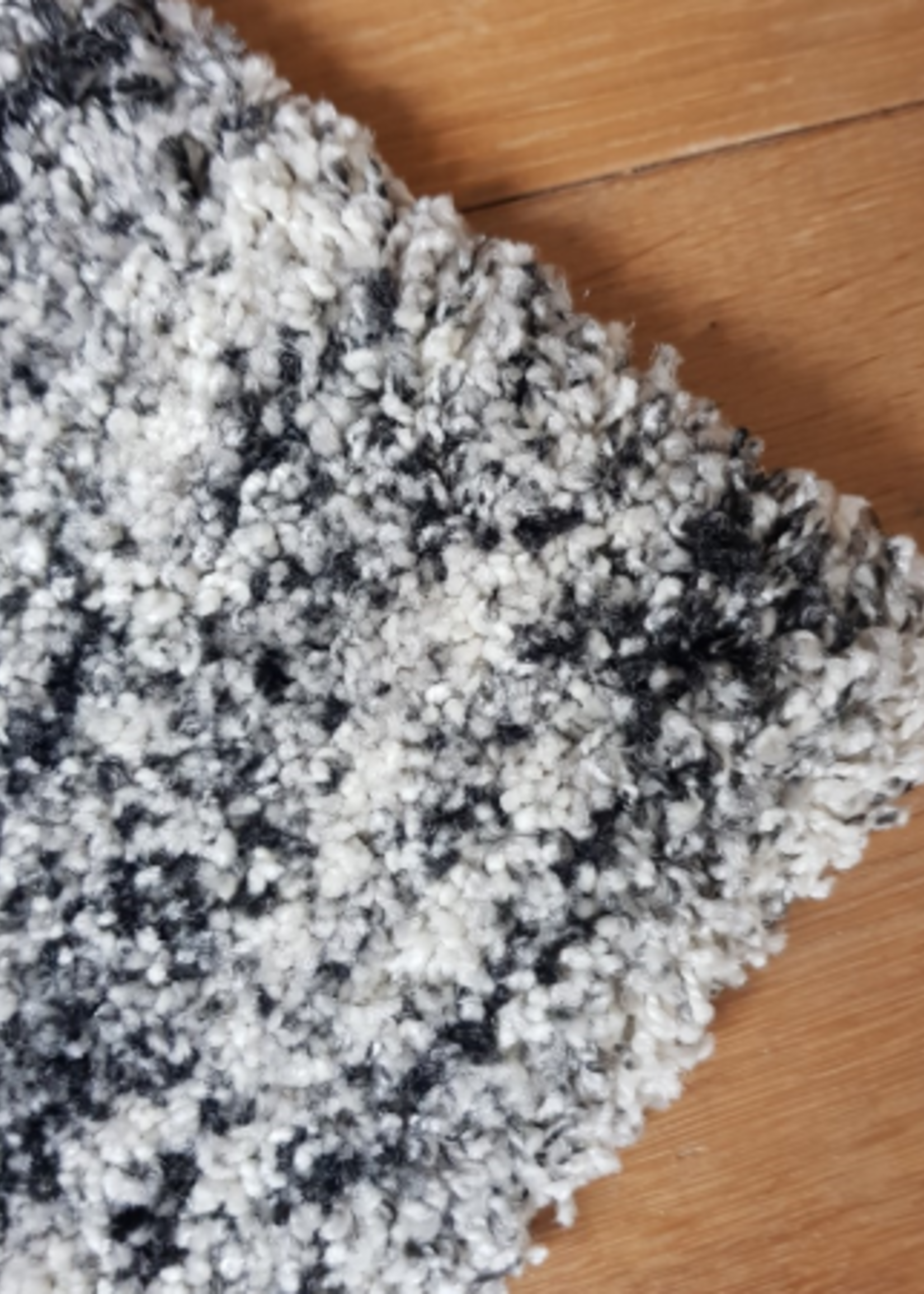 vloerkleed  rond Manchester  zwart-wit