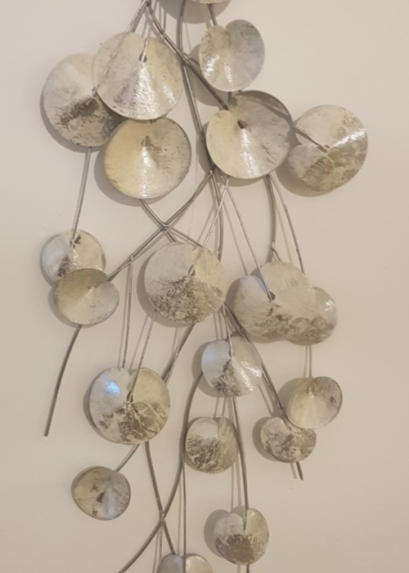 Metalen wanddecoratie Bladeren zilver