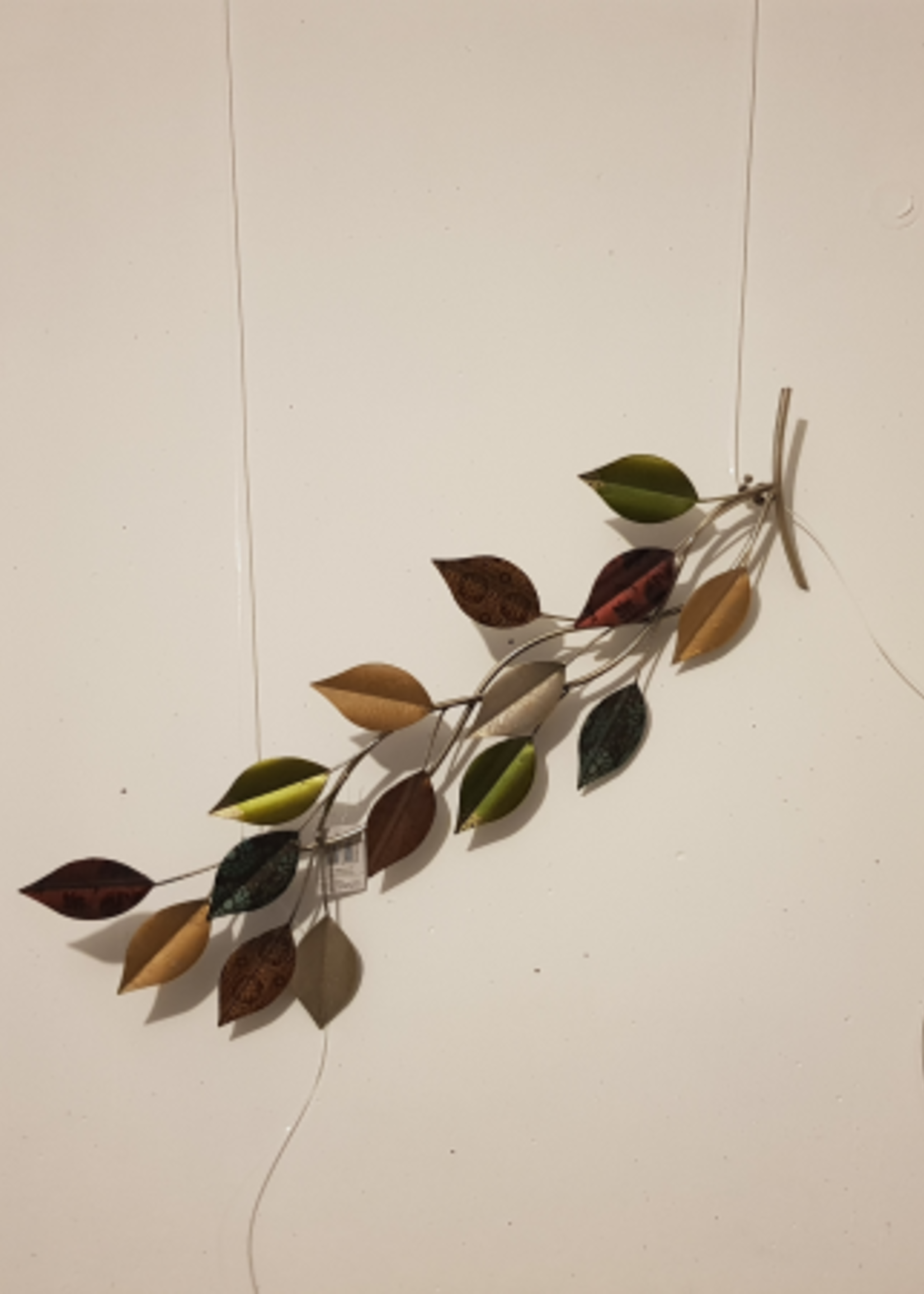 Metalen wanddecoratie bladeren klein