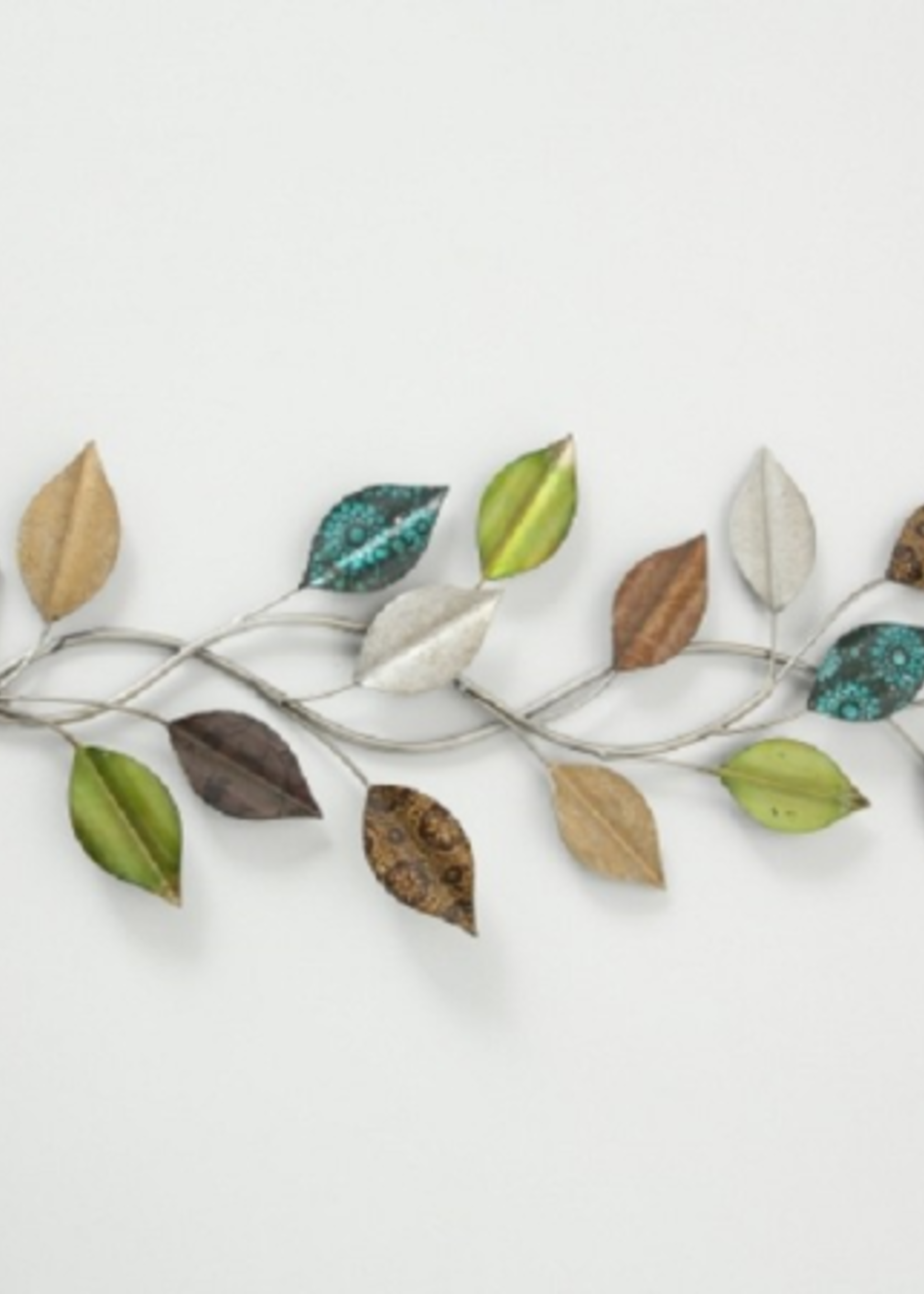 Metalen wanddecoratie bladeren klein