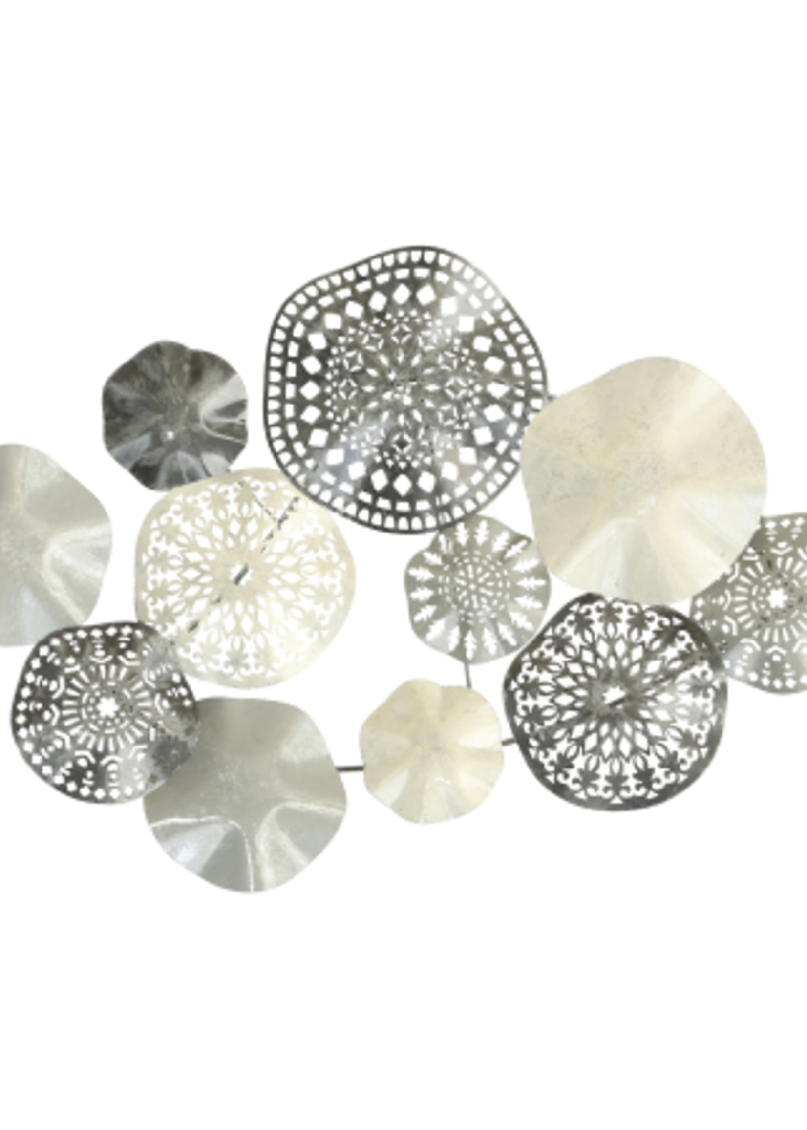 Metalen wanddecoratie cirkels zilver