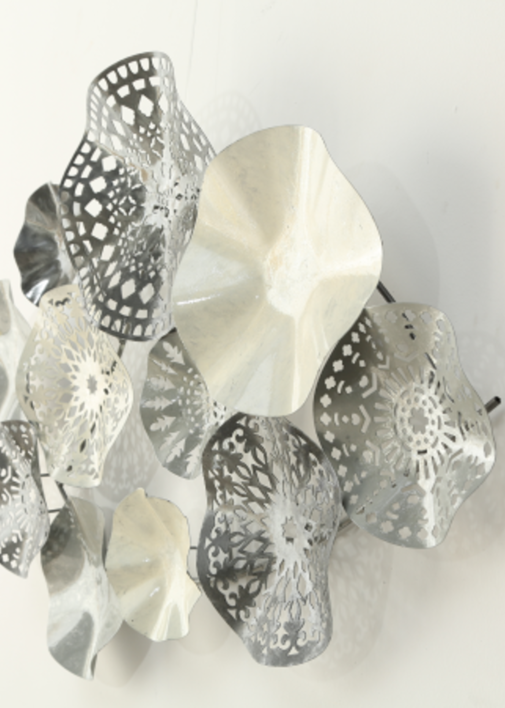 Metalen wanddecoratie cirkels zilver