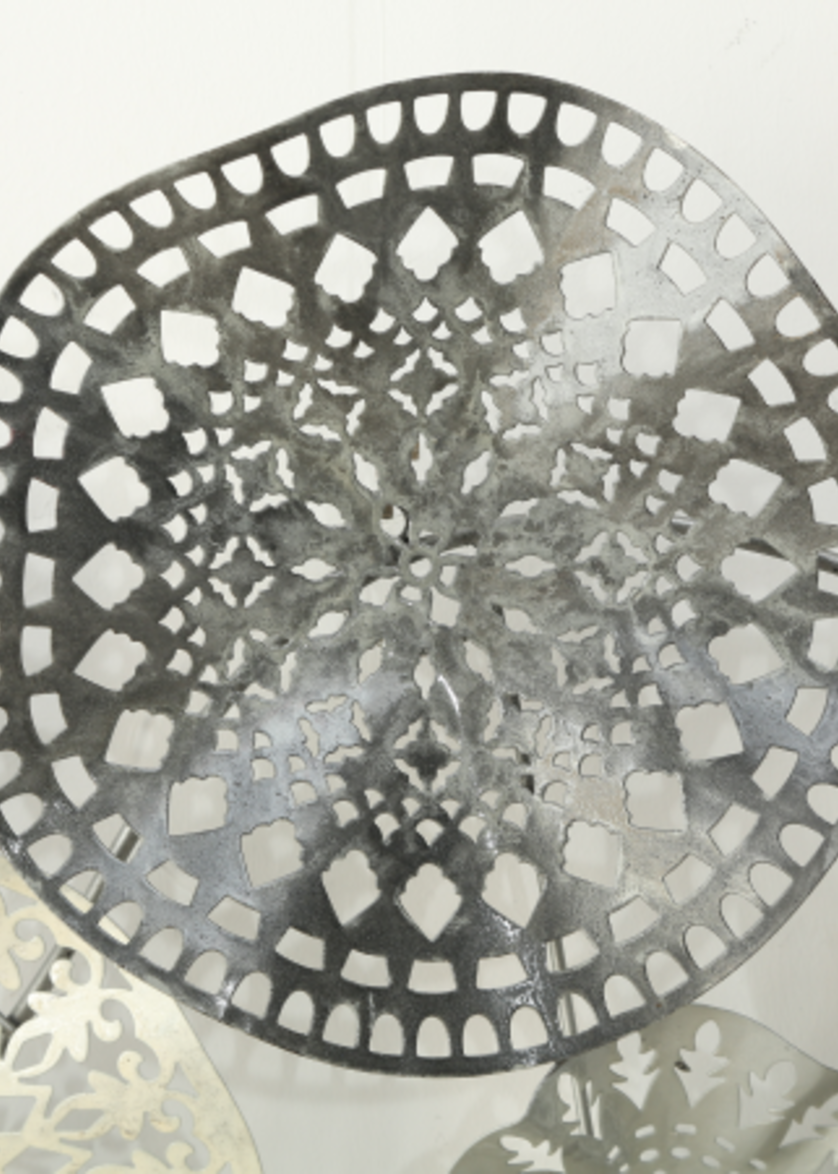 Metalen wanddecoratie cirkels zilver