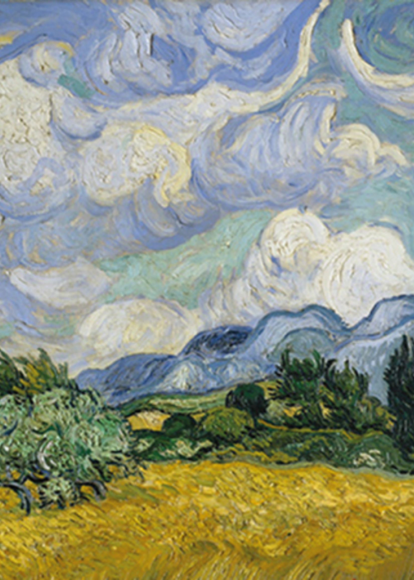 Wandkleed "Korenveld met cipressen"