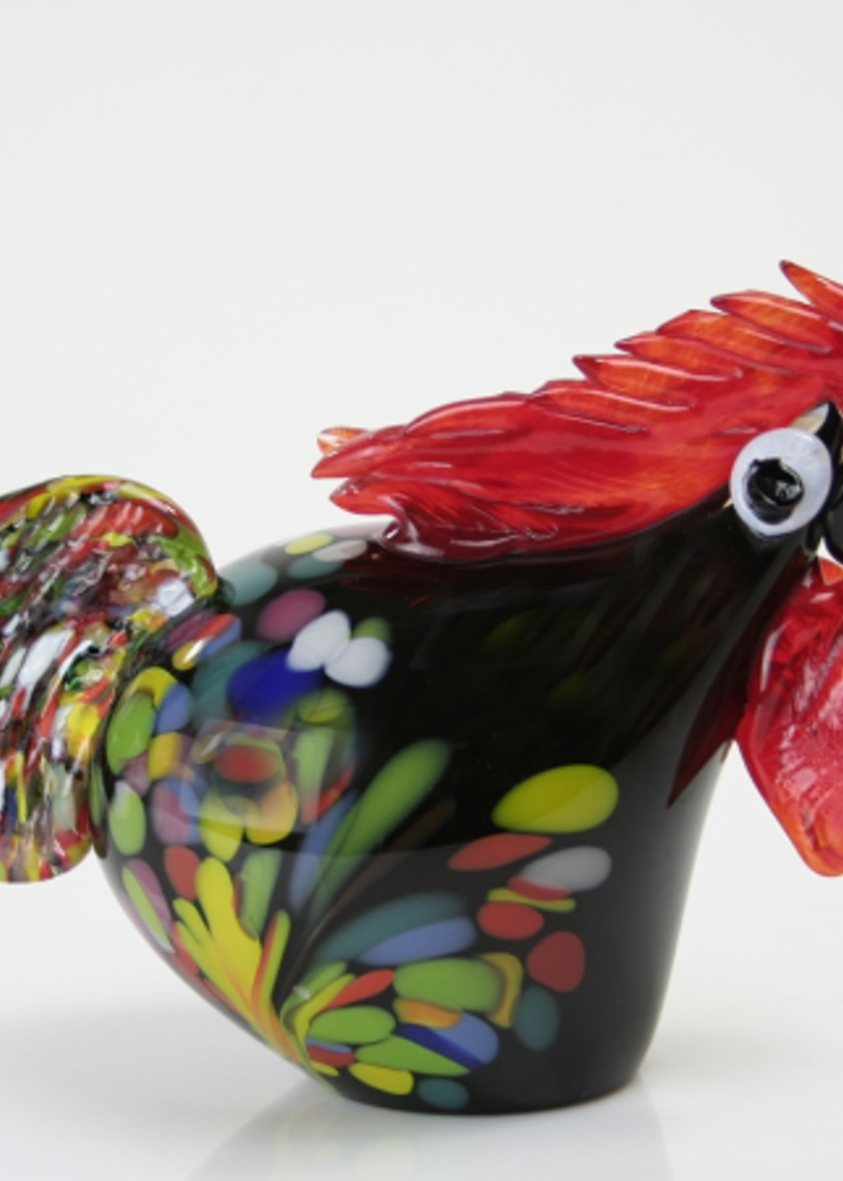 Glassculptuur Kip Zwart