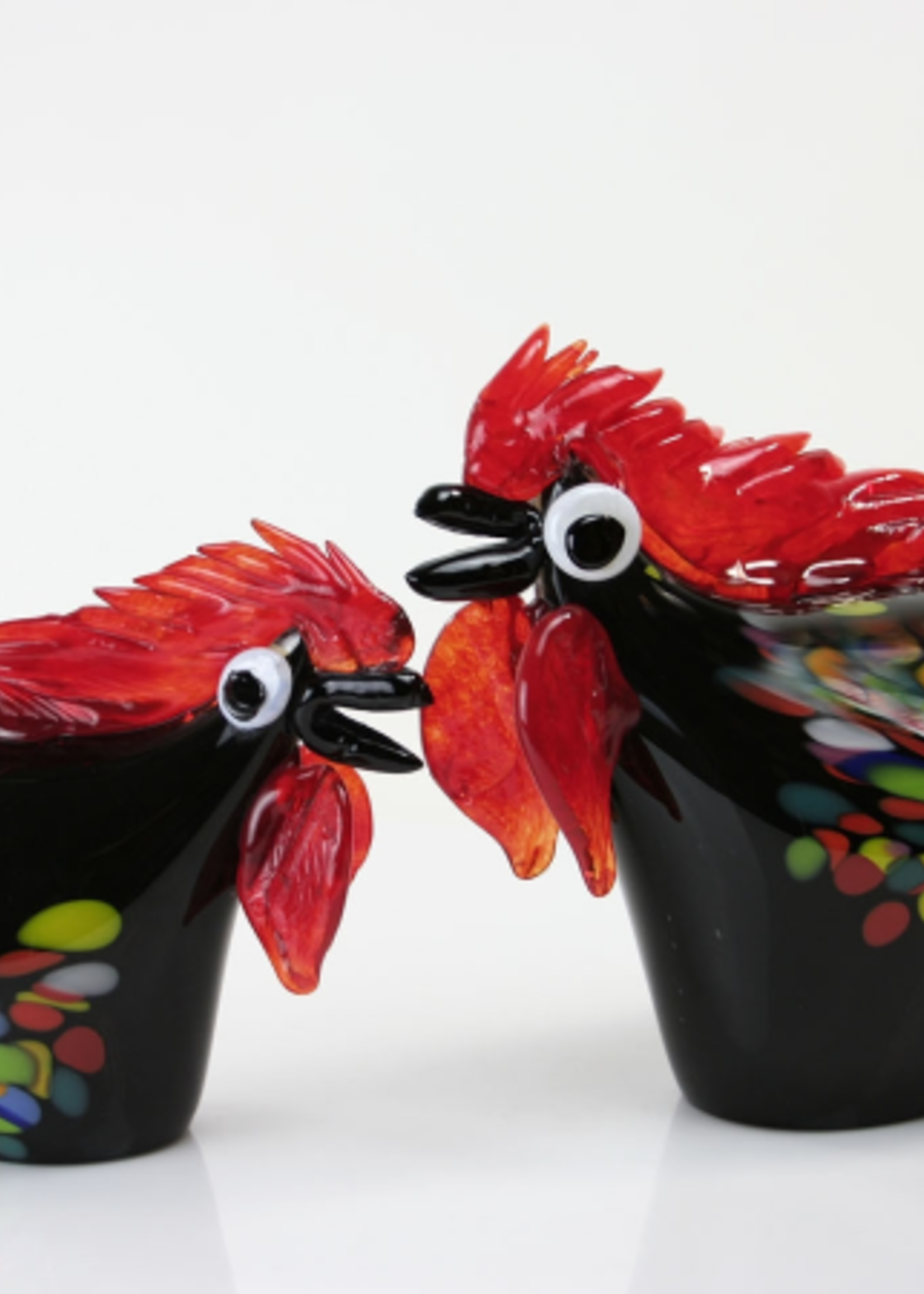 Glassculptuur Kip Zwart