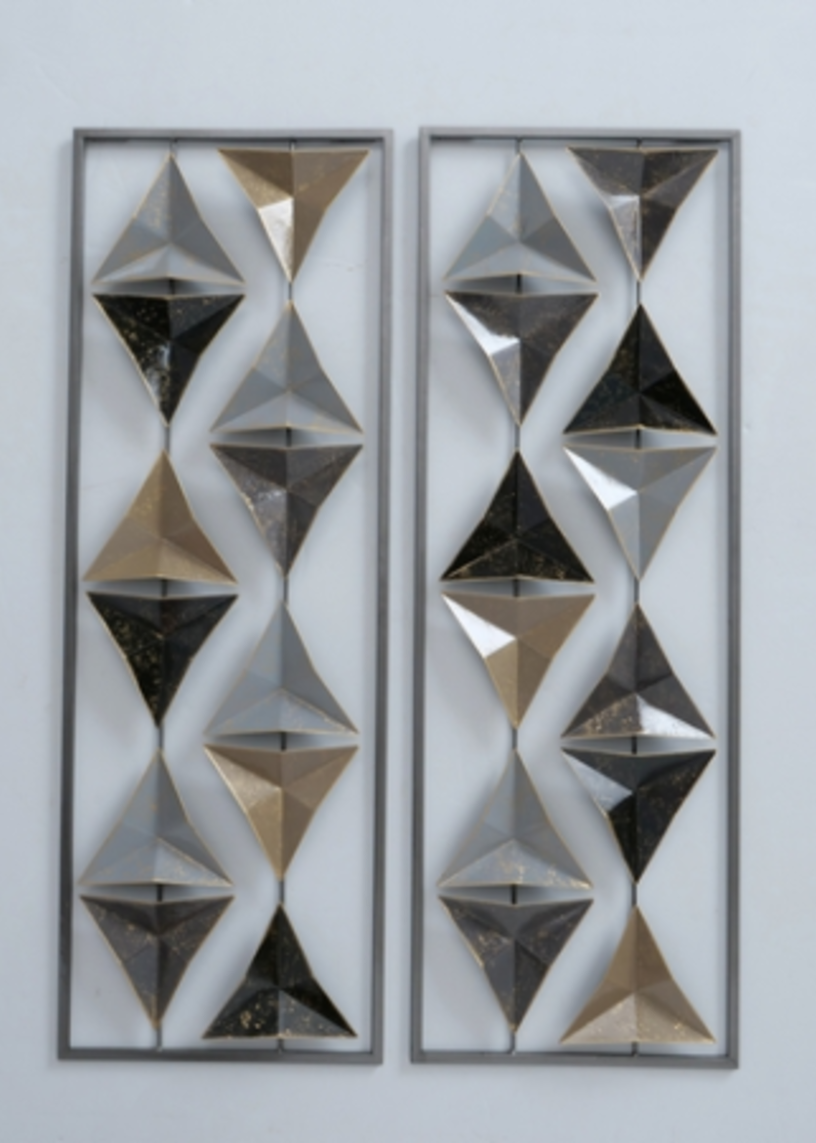 Metalen wanddecoratie 2-luik diamant