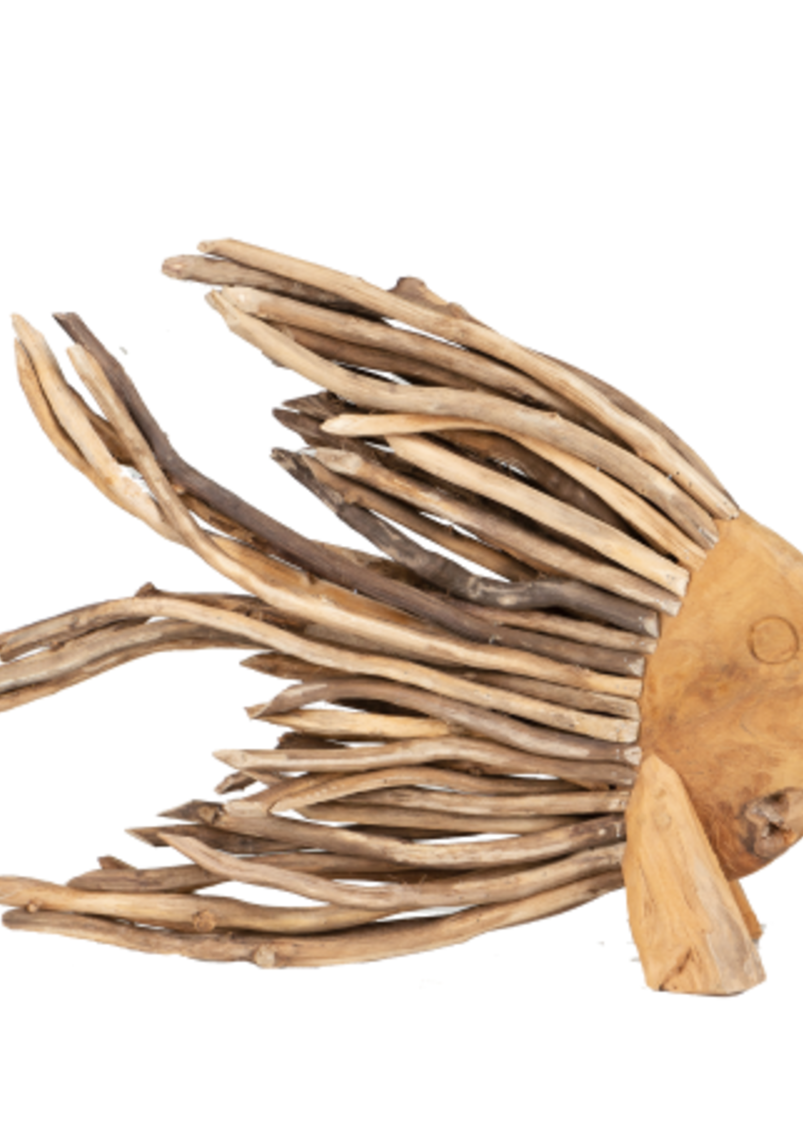 Houten kunstwerk Vis