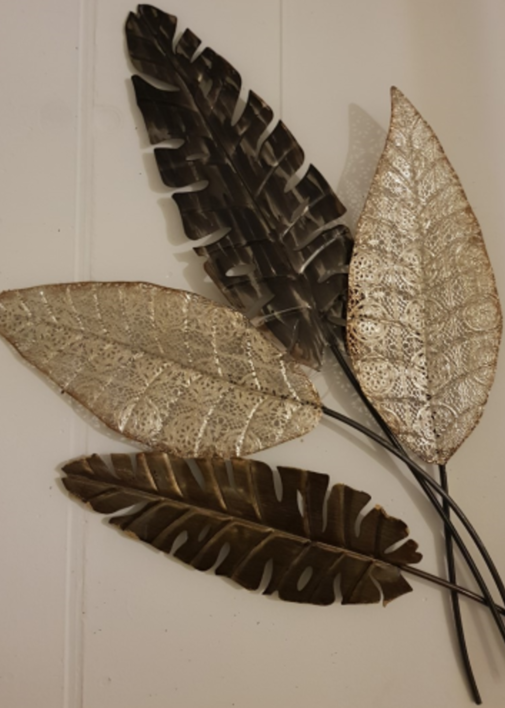 Metalen wanddecoratie Veren