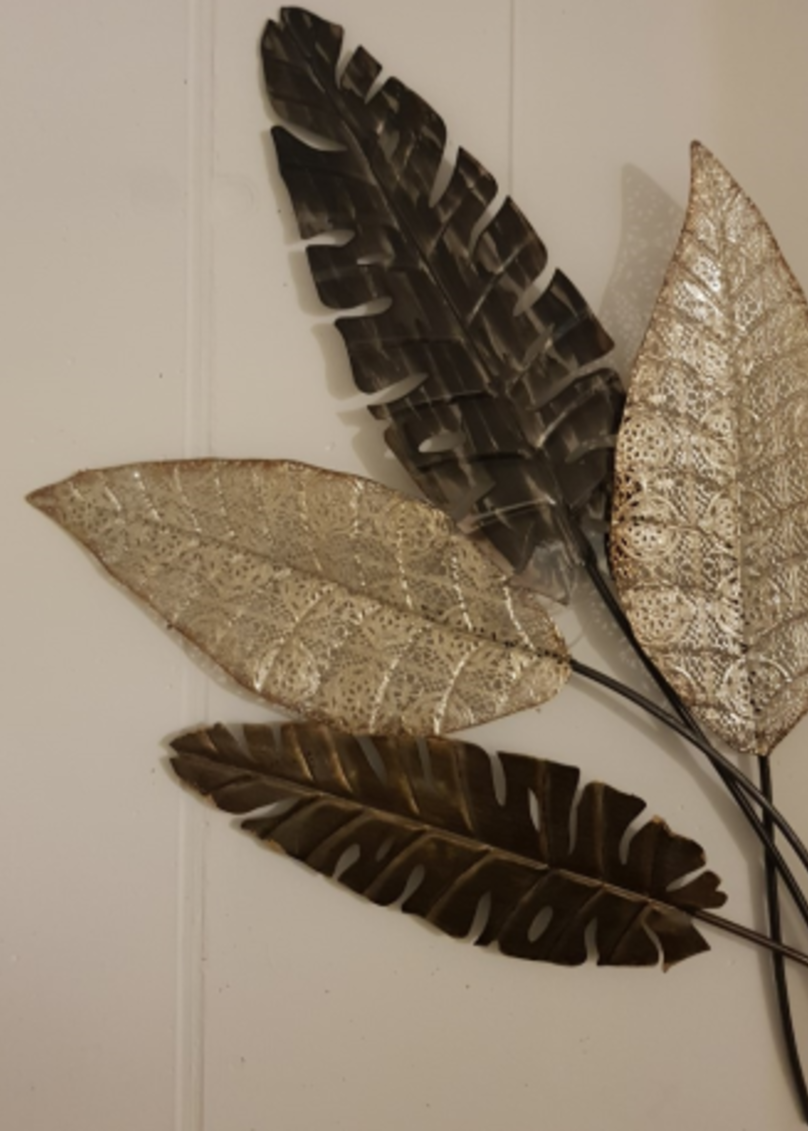 Metalen wanddecoratie Veren