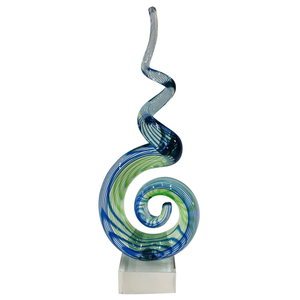 Glasdecoratie glassculptuur Blauw / groen