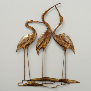 Metalen wanddecoratie Kraanvogels