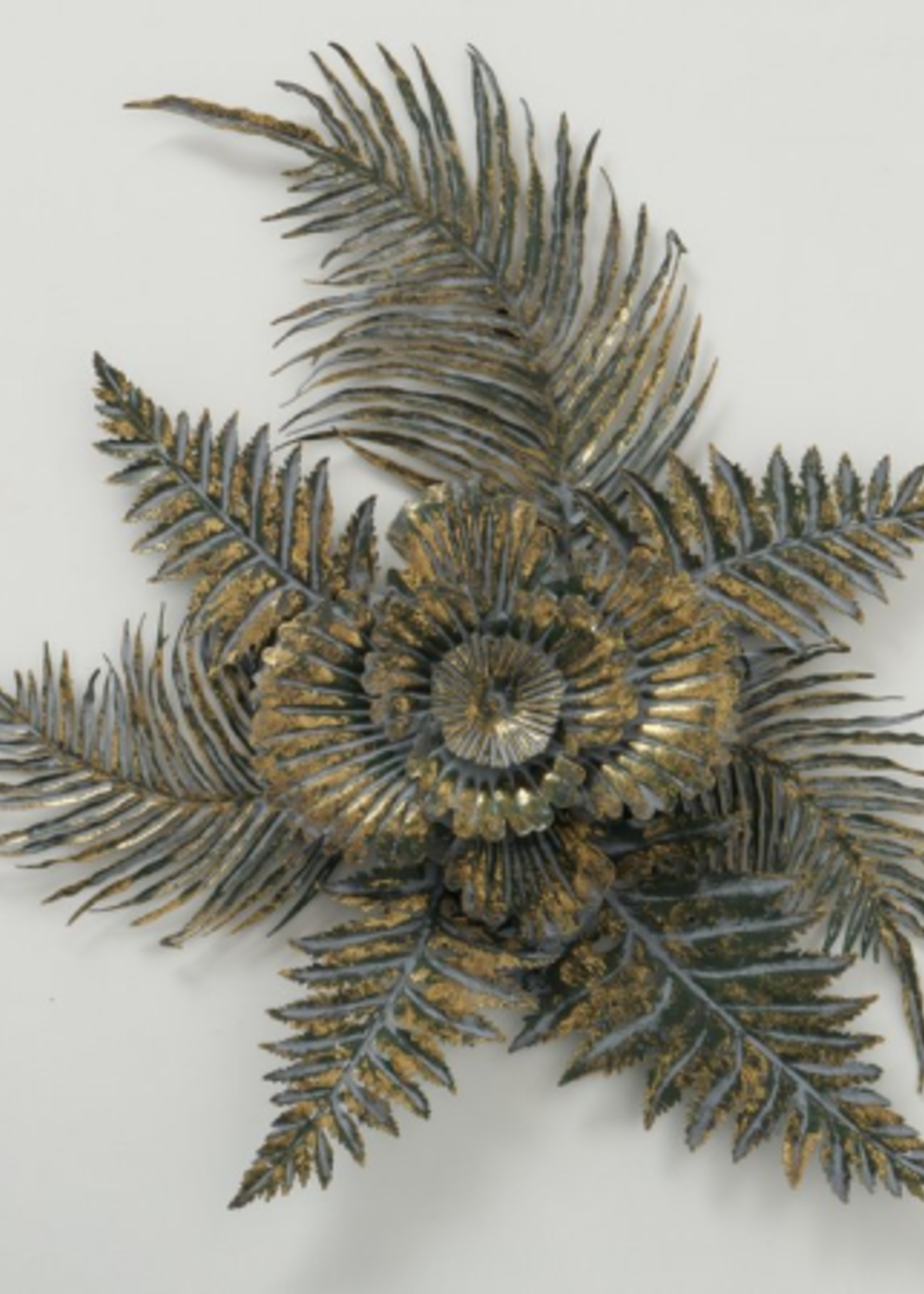 Metalen wanddecoratie vintage flower