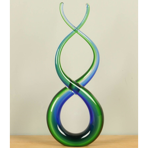 Glasdecoratie glassculptuur Glasobject blauw/groen