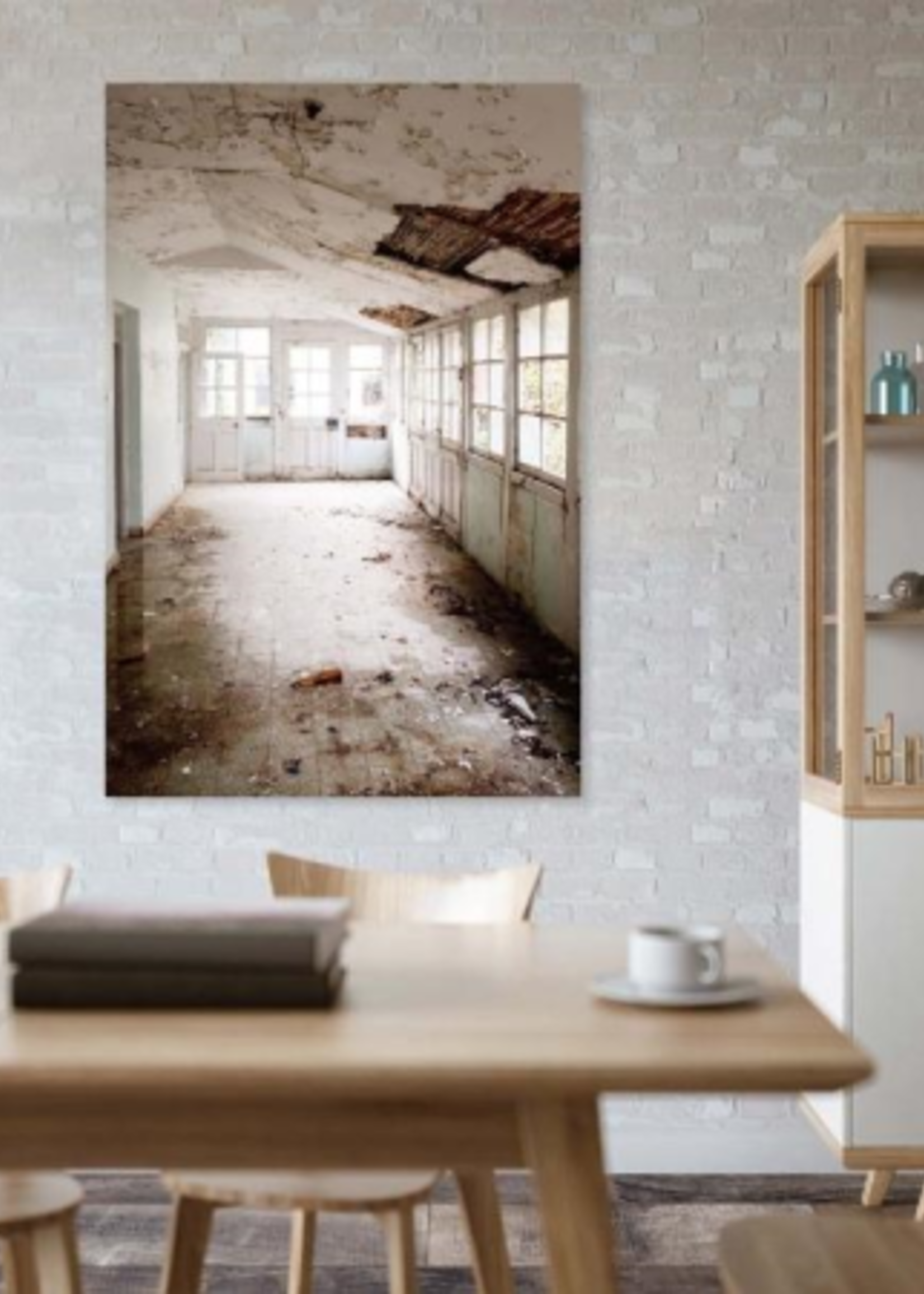 Wanddecoratie verlaten gebouw