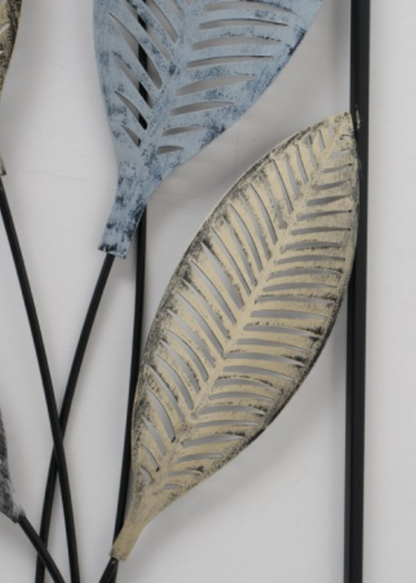 Metalen wanddecoratie Veren