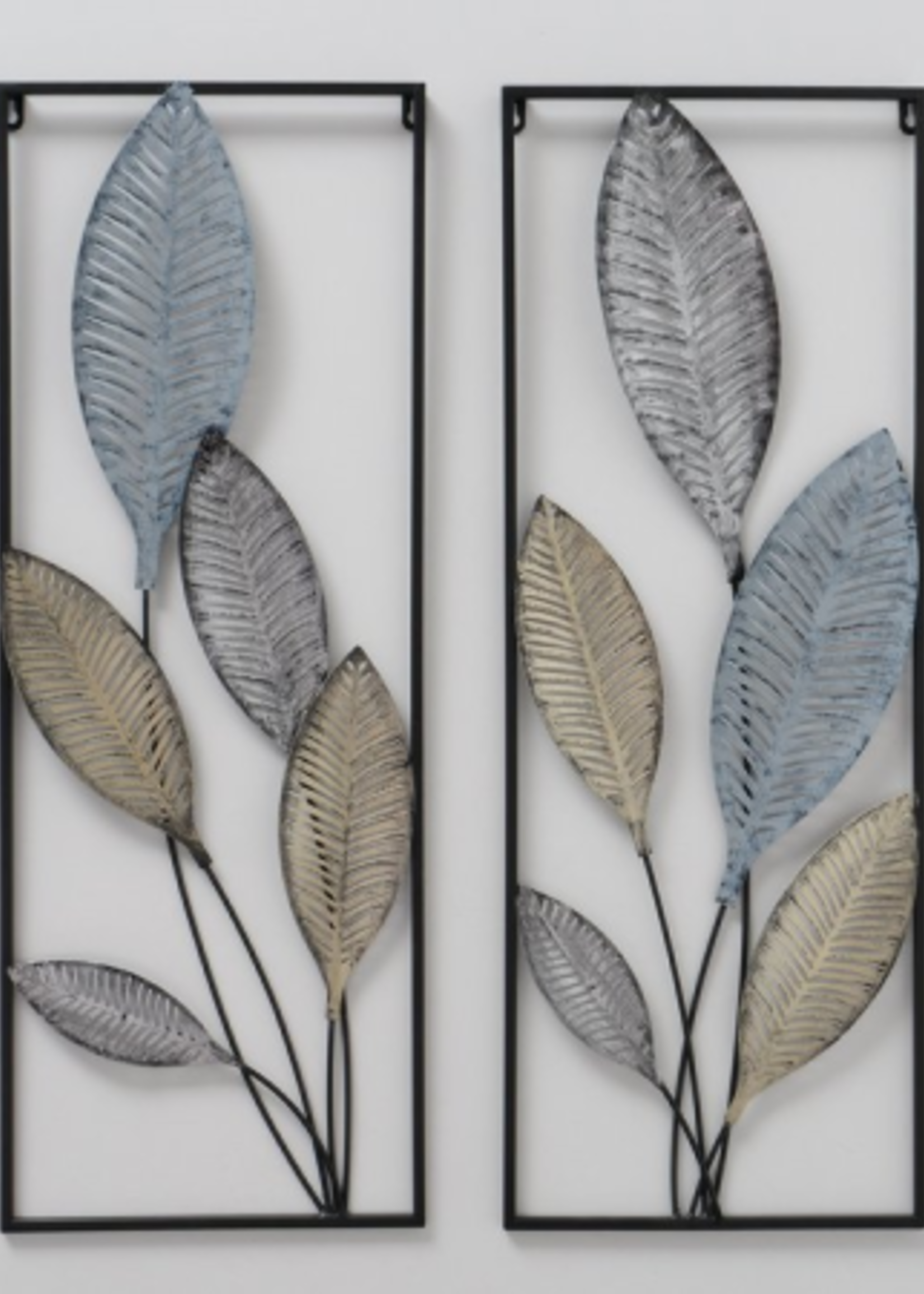 Metalen wanddecoratie Veren