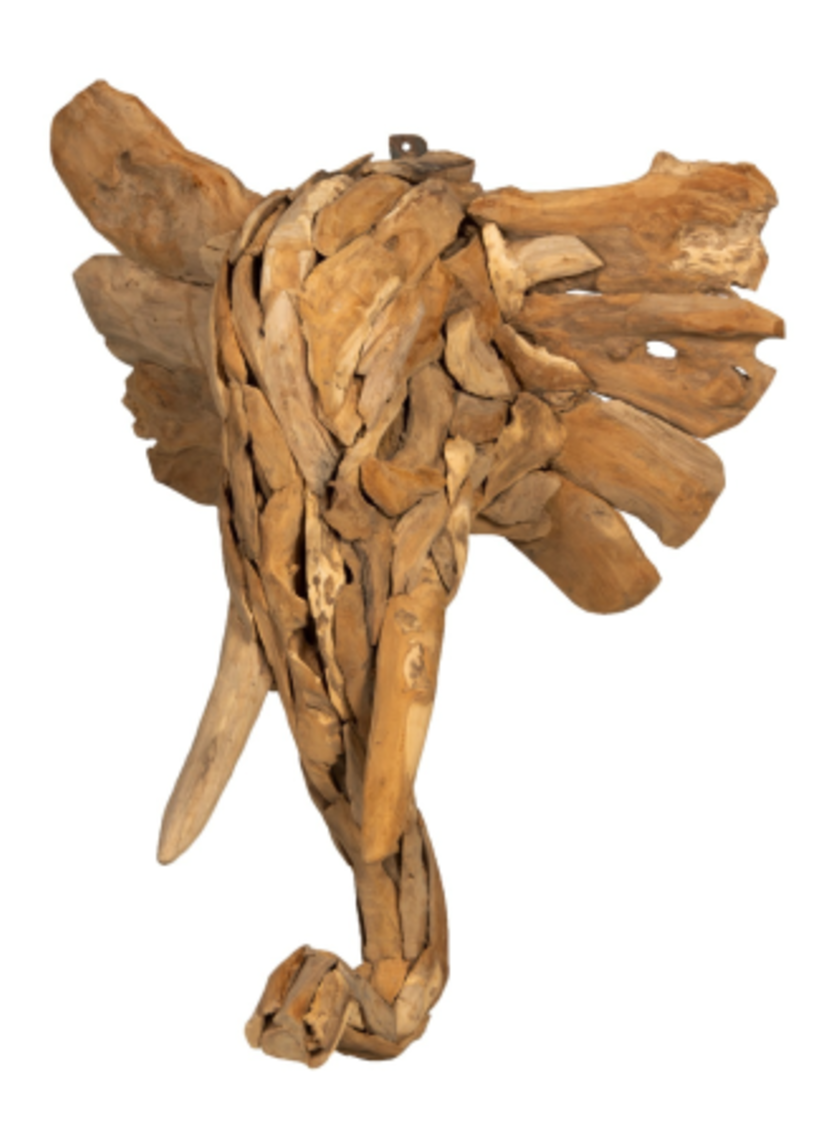 Teakhouten wanddecoratie olifant