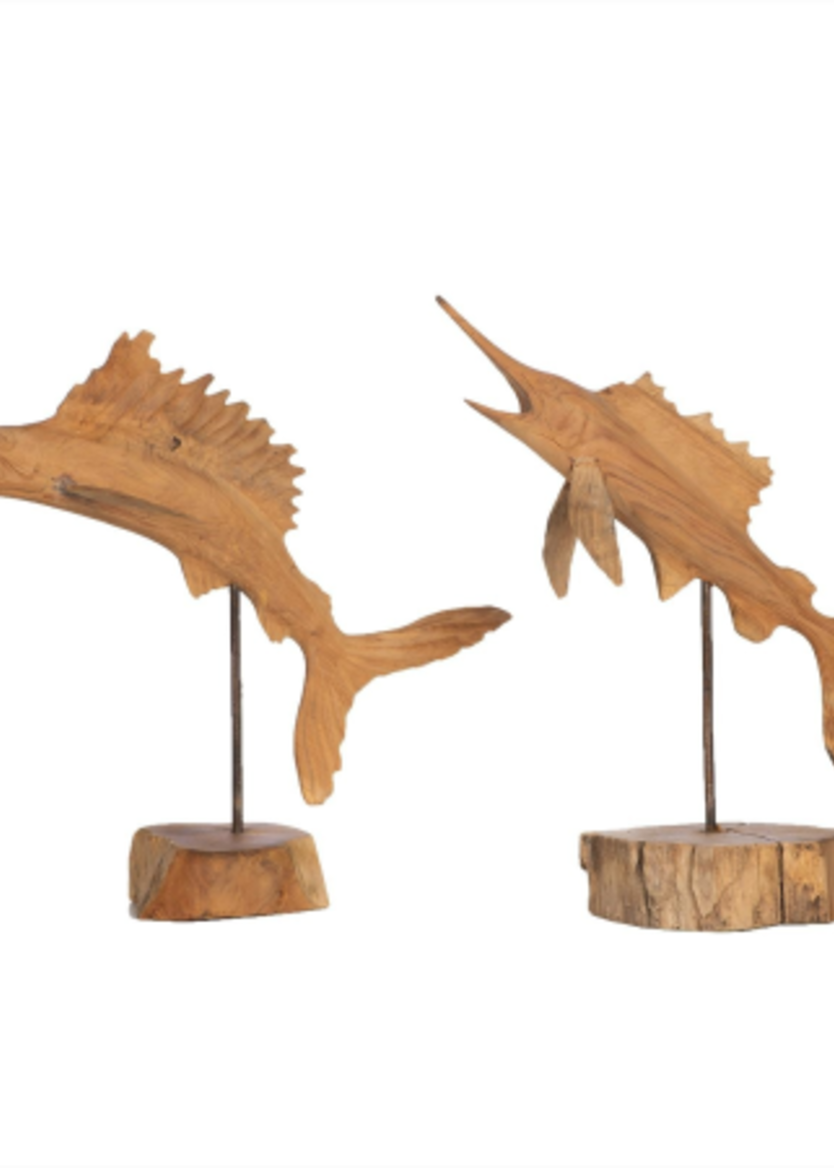 Teakhouten decoratie Zwaardvis