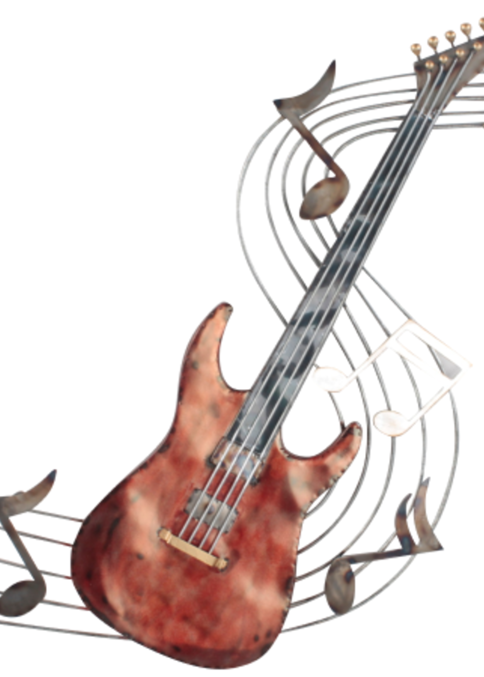 Metalen wanddecoratie Gitaar