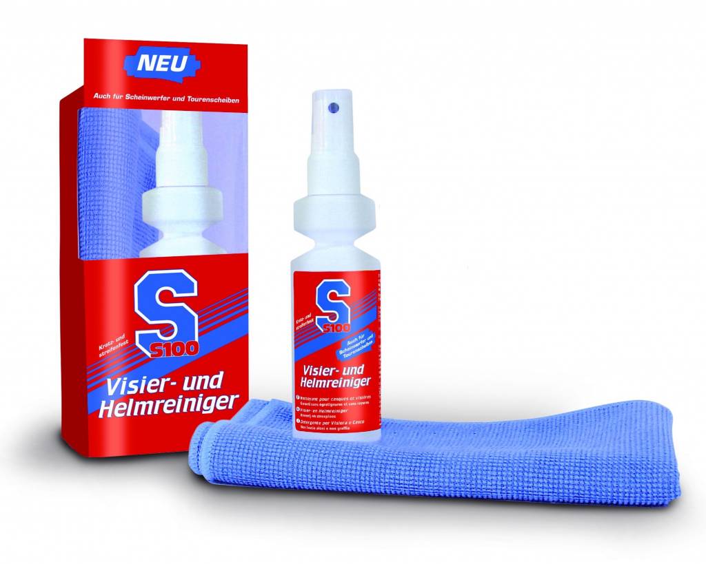 S100 Helm & Vizier reiniger (100ml, incl. Microvezel doekje) – Motor